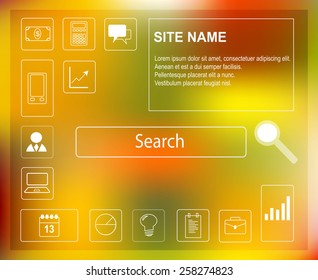 Beautiful website template for eshop or business with many icons