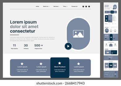 Beautiful Website UI design wireframe for your design - vector illustration