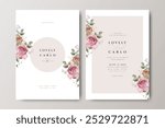 beautiful wedding card design with floral watercolor