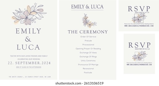 beautiful wedding card design white background