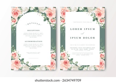 beautiful wedding card with floral background