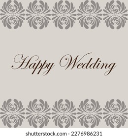 Beautiful Wedding card with floral design in vector