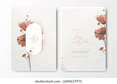 beautiful wedding card with floral design