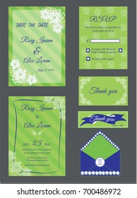 Beautiful wedding card with floral elements.