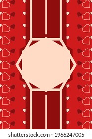 Beautiful Wedding card invitation red background heart