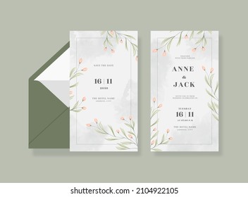 Hermosa plantilla de tarjeta de boda con sobre