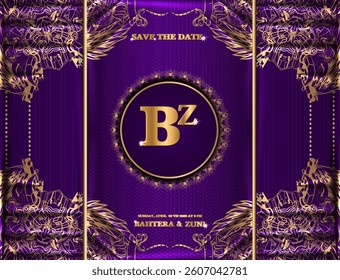 beautiful wedding card template set background