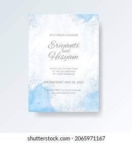 Beautiful wedding card watercolor with splash.