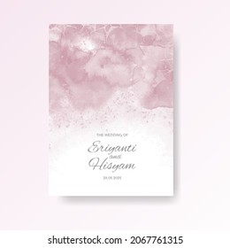 Beautiful wedding card watercolor with splash.
