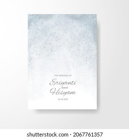 Beautiful wedding card watercolor with splash.