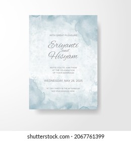 Beautiful wedding card watercolor with splash.