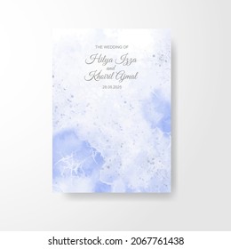 Beautiful wedding card watercolor with splash.