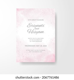 Beautiful wedding card watercolor with splash.
