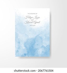 Beautiful wedding card watercolor with splash.