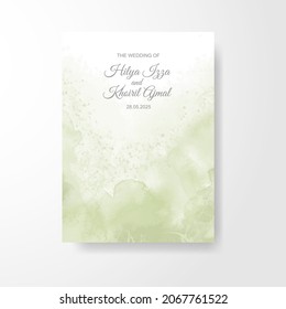 Beautiful wedding card watercolor with splash.