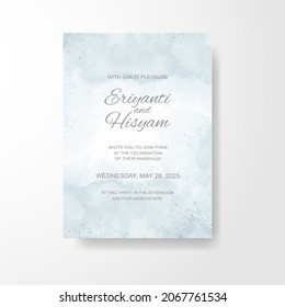 Beautiful wedding card watercolor with splash.