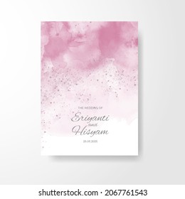 Beautiful wedding card watercolor with splash.