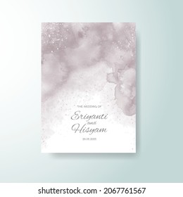 Beautiful wedding card watercolor with splash.
