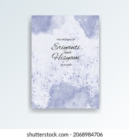 Beautiful wedding card watercolor with splash.