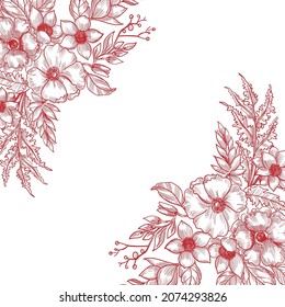 Beautiful wedding floral sketch background