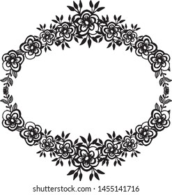 Beautiful wedding frame, various flowers and leaf, for wallpaper card. Vector