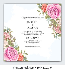 Beautiful Wedding Invitaion With Leaf 