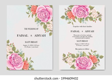 Beautiful Wedding Invitaion With Leaf And Flower