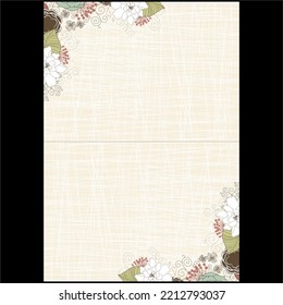 beautiful wedding invitation background vector design with flower effect that adds beauty to the cream background