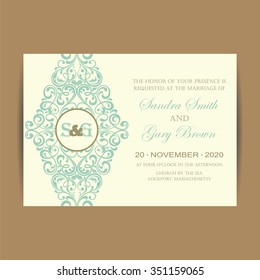 Beautiful wedding invitation card.