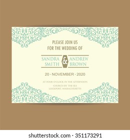 Beautiful wedding invitation card.