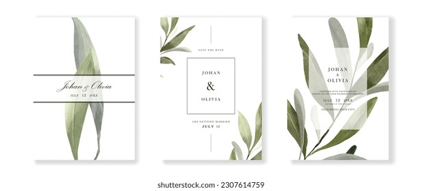 Beautiful wedding invitation card background watercolor vector. Suitable for invitations, wedding card, greeting cards or decorative.