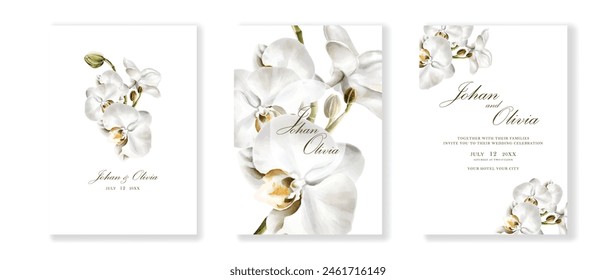 Beautiful wedding invitation card background watercolor vector. Suitable for invitations, wedding card, greeting cards or decorative.