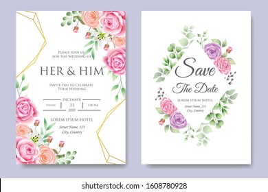 Beautiful Wedding Invitation Card Design Template Stock Vector (Royalty ...