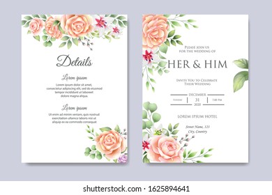 Beautiful Wedding Invitation Card Design Template Stock Vector (Royalty ...