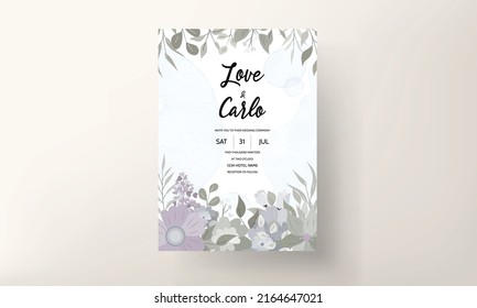 beautiful wedding invitation card floral