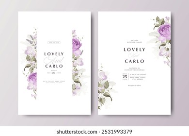 Beautiful wedding invitation card with floral partition design