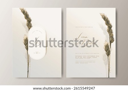 beautiful wedding invitation card with floral watercolor