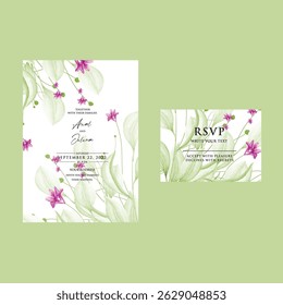 Beautiful wedding invitation card rose template. Watercolor card with gold frame texture, geometric, colourful floral, leaves. Elegant botanical Floral vector with cherry blossom wedding background.