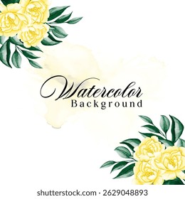 Beautiful wedding invitation card rose template. Watercolor card with gold frame texture, geometric, colourful floral, leaves. Elegant botanical Floral vector with cherry blossom wedding background.
