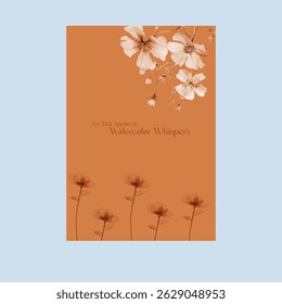Beautiful wedding invitation card rose template. Watercolor card with gold frame texture, geometric, colourful floral, leaves. Elegant botanical Floral vector with cherry blossom wedding background.
