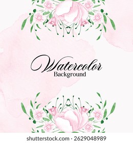 Beautiful wedding invitation card rose template. Watercolor card with gold frame texture, geometric, colourful floral, leaves. Elegant botanical Floral vector with cherry blossom wedding background.