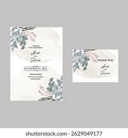 Beautiful wedding invitation card rose template. Watercolor card with gold frame texture, geometric, colourful floral, leaves. Elegant botanical Floral vector with cherry blossom wedding background.