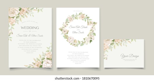 beautiful wedding invitation card set