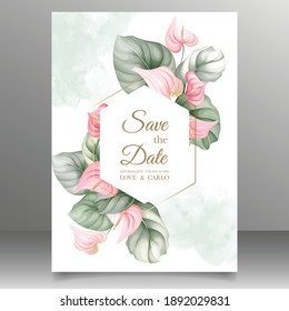 Beautiful wedding invitation card set template