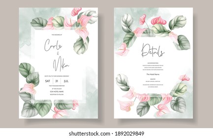 Beautiful Wedding Invitation Card Set Template