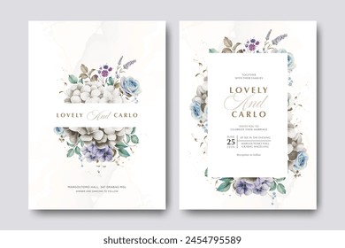 Beautiful wedding invitation card set design	