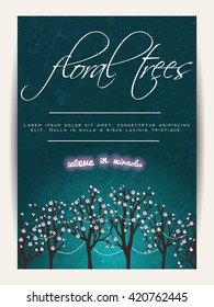 beautiful wedding invitation set with trees and branches, decorated with confetti and hearts