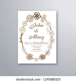 Beautiful wedding invitation stylish background vector