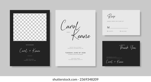 Beautiful wedding invitation template with flower watercolor