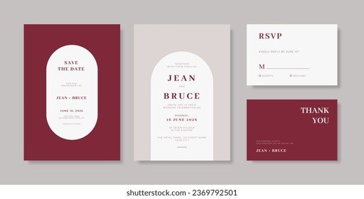 Beautiful wedding invitation template with flower watercolor